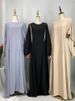 Ramadan Women Dresses Soft Nida Nursing Mother Abaya With Side Zip Front Islamic Clothing Elastin Sleeves Breastfeeding Abaya_ecoleips.com
