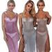 Elegant Knit V-Neck Backless Dress – Stylish Beach Cover-Up, Sun Protection, Yoga & Dance Wear For Women (One Size, Black/Purple/Silver)_ecoleips.com