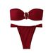 Sexy Strapless Two Piece Swimsuit New European American Style Bikini Set For Women_ecoleips.com