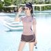 Women's Conservative Two-Piece Polyester Swimsuit Slimming Flattering Style for Swimming Pools New 2025 Adult Design_ecoleips.com