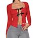 Voya Women's Fashion Trend, Sexy Hot Selling Items, Unique Design T-shirt, Spring And Summer Sexy Red Top For Women_ecoleips.com