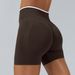 K Seamless Color Blocked Yoga Shorts, Tight Fitting Peach Hip Lifting Sports Shorts, Women's Outdoor Running And Fitness Pants_ecoleips.com