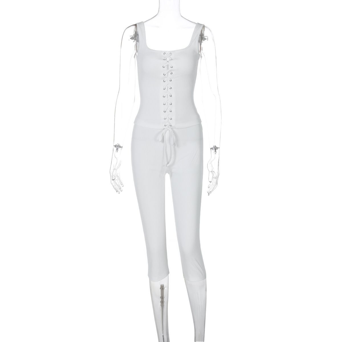 Women's Clothing Summer Set Sexy Strapped Tank Top And Slim Fit Solid Color Shorts Wholesale Clothing Spring/Autumn_ecoleips.com