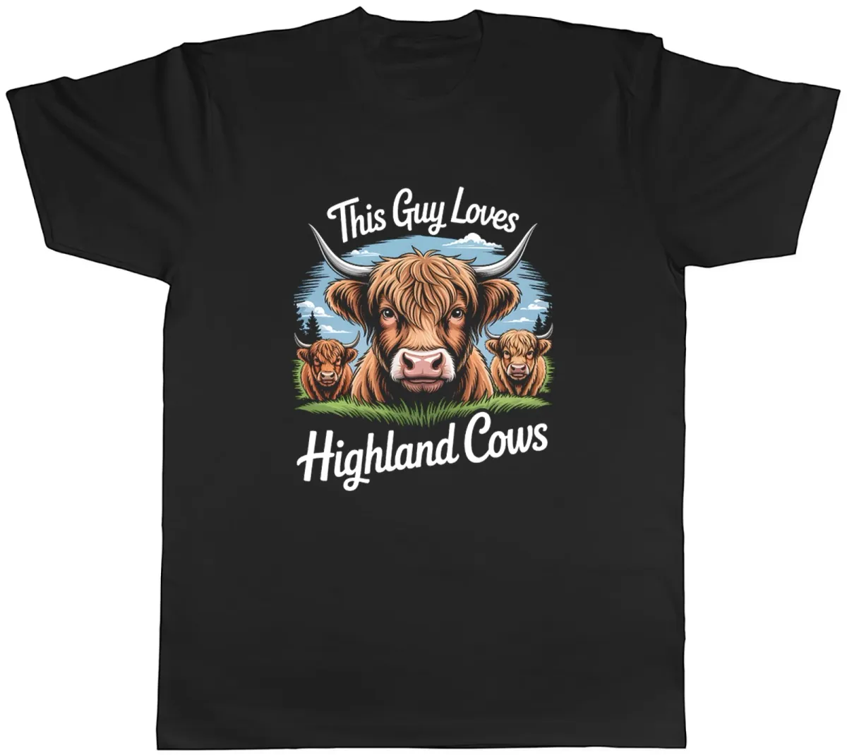 Women's T-Shirts This Guy Loves Highland Cows Mens T-Shirt Tee Gift Top_ecoleips.com