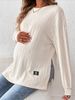 K New Maternity Wear Round Neck Long Sleeved Monochrome Top, Casual And Comfortable Maternity T-shirt. No Necklaces Or Other Accessories_ecoleips.com