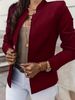 2025s 2025 New Fashion Women's Top Coat Solid Color Standing Neck Long Sleeved Suit_ecoleips.com