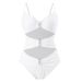 Women's Solid Color Tight Fitting Hollow out Suspender Bikini One-Piece Swimsuit Sexy Style Vacationwear Summer Winter Spring_ecoleips.com