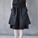 Black Women's Pants In Japanese Yamamoto Dark Style, Double-layer Shorts, Casual Mid-length Trendy Cool Wide-leg Pants,_ecoleips.com