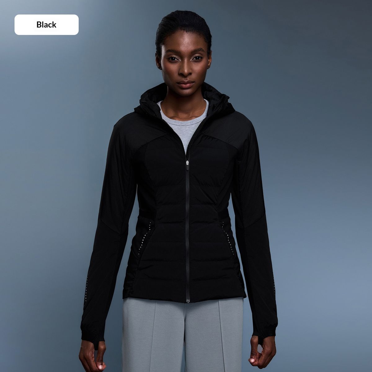 Women's Autumn/Winter Hooded Down Jacket With White Duck Down Trim, Lightweight, Warm, Windproof, Fitness Sports Jacket D25119_ecoleips.com