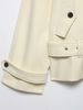 Women's Clothing Women's Stand Up Collar Belted Trench Coat Curved Silhouette Style Outerwear Long Sleeve For Formal & Casual_ecoleips.com
