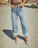 Women's Clothing New Stretch Straight Jeans Women's Quality Retro Curled High Waist Trousers_ecoleips.com