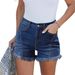 Aria Basics Aria Basics 2025 New European And American Unique Jeans, High-Waisted Stretch Slimming Raw Edge Women's Hot Pants Short Style_ecoleips.com