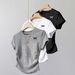Women's Clothing Women's Slim Fit Round Neck T-Shirt Bow Print Short Sleeved Style Summer Top For Formal & Casual For Women_ecoleips.com