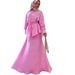 Modest Set Elegant Women's Loose Fitting Long Sleeved Dress Set Comfortable Feminine Style For Summer_ecoleips.com