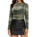Wish European And American Foreign Trade Mesh Transparent Lace Long-sleeve Top For Women, Pay See-through_ecoleips.com