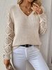 Spring Autumn Knitted Sweater European And American Cross-Border Foreign Trade Women's Fashion Elegant V-Neck_ecoleips.com
