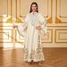 Women's V Neck Long Robe Printed Tassel Detail Cross Border Foreign Trade Dress Malaysian Style Islamic Fashion Clothing_ecoleips.com