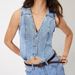 40#In Stock - 15277# Cross-Border Foreign Trade Fashion European And American INS Style Women's V-Neck Denim Vest_ecoleips.com