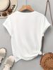 Women's Summer Casual Lavender Floral Print T-Shirt - Korean-Inspired Round Neck Short Sleeve Top Lavender Blouses_ecoleips.com