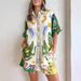 2025 Spring/Summer Fashion Women's Printed Loose Shorts Short Sleeve Shirt With POD Customization_ecoleips.com