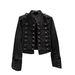 Women's Slimming Stand Collar Long Sleeve Denim Jacket Heavy Industry Motorcycle Short Trendy Top For Spring Autumn Winter_ecoleips.com