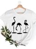 Eurean And American Cross-border Foreign Trade Women's Clothing Cartoon Animal Print Round-neck Short-sleeve T-shirt_ecoleips.com