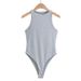Aria Basics Aria Basics Ins European And American Sexy Elastic Double-layer Sleeveless Tank Top Jumpsuit 2025 Summer New Round-neck_ecoleips.com