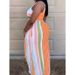 Women's Clothing large size round neck striped fashion print street sexy dress_ecoleips.com