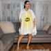 Floral Print Shirt Dress With Collar - Versatile Button-Down Tunic Dress For Women, Casual Chic Office To Weekend Wear_ecoleips.com