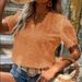 Women's Clothing Summer New Solid Color Short Sleeved Hollow Shirt_ecoleips.com