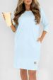 Women's Clothing Solid Color Round Neck Loose Casual Long Sleeved Dress_ecoleips.com