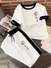 Women's Summer Thin Two-Piece Set Casual T-Shirt And Pants with Panda Print Pocket_ecoleips.com