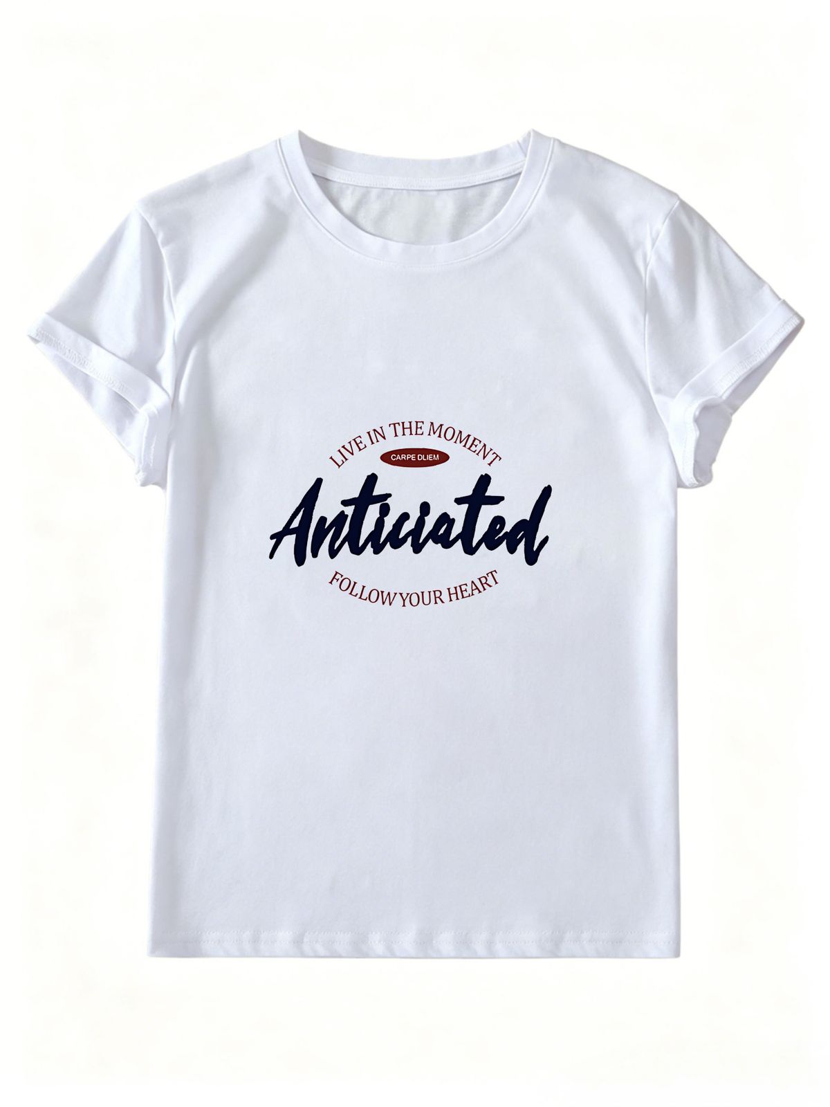 Women Vintage Anticipated Cursive Letter Slogan Graphic T Shirt Round Neck Short Sleeve Loose Casual Summer Tops_ecoleips.com