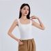 Women's Integrated Padded Tank Top Without Underwire, Versatile For Inner And Outer Wear, Square Neck, Beautiful Back,_ecoleips.com