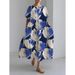 Cross-Border 2023 Summer New European And American Women's Loose Round-Neck Fashion High-End Short-Sleeve Printed_ecoleips.com
