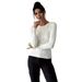 Women's Knitted Long Sleeve Turtleneck Sweater With Cable Twist Design - Classic Retro Style Casual Wear In White (S/M/L/Xl)_ecoleips.com