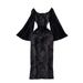 Women's Clothing Carefully Selected Mature Style Lady Temperament Trumpet Long Sleeve Square Collar Waist Slim Lace Jacquard Hip Dress_ecoleips.com