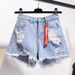 Women's High Waisted Denim Shorts Summer 2024 Style Loose Fit Ripped Slimming Versatile Wide Leg A-Line Hot Pants_ecoleips.com