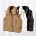 Women's fashion thick cotton vest loose standing collar short cotton-padded vest_ecoleips.com