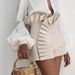 Aria Basics Aria Basics 2025 Summer Cross-Border European And American New Fashion Women's Solid Color Pleated Lace Design High Waist Zipper_ecoleips.com