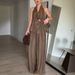 Women's Printed Vest Set Spring Summer New Loose Pocket Pants Two Piece Set For Vacation_ecoleips.com