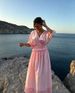 2026 Summer Women Elegant Short Sleeve V-Neck High Waist Ruffle Spliced Midi Dress, Cross-border Women's Wear_ecoleips.com