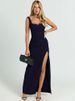 Mozision Square Collar High Split Sexy Maxi Dress Women Elegant Sleeveless Backless Ruched Evening Club Party Long Dress Female_ecoleips.com
