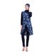 Women's Clothing Printed Swimsuit Four Piece Conservative High Elastic Swimsuit Beach Suit With Hood_ecoleips.com