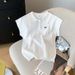 Women's Clothing Shot Spot Summer New Ins Design Chic Polo Collar T Shirt Ice Silk Top Sweater Female_ecoleips.com