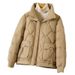 Women’s Short Puffer Jacket – Winter 2025 Trendy Oversized Coat With Thickened Feather Cotton, Slimming Fit & Stand Collar_ecoleips.com