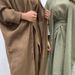 Verve Women's Clothing Hijab Turkish Cardigan Robe Solid Color Three-Piece Set Muslim Abaya_ecoleips.com