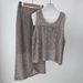 25 Spring Breeze Hollow Linen Set New Women's Fashion Versatile Stylish Crochet Vest Top + Mid-Length Skirt_ecoleips.com