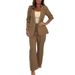 Foreign Trade New European And American Cross-Border Loose Lapel Striped Blazer Fashion Two-Piece Women's Suit_ecoleips.com