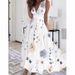 2023 European And American Cross-Border Women's Summer New V-Neck High Waist Sleeveless Printed Sexy Tank Dress_ecoleips.com